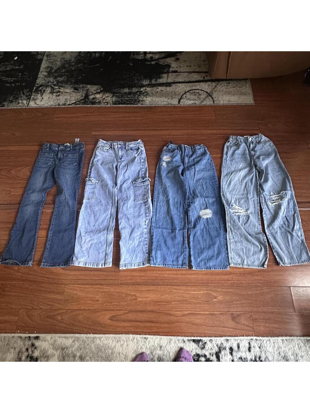 Set of 4 Wide Leg Denim Jeans for Kids size 12